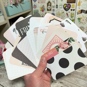 Pink & Black Themed Journaling Cards Lot Of 25 Planners Scrapbooks Junk Journals